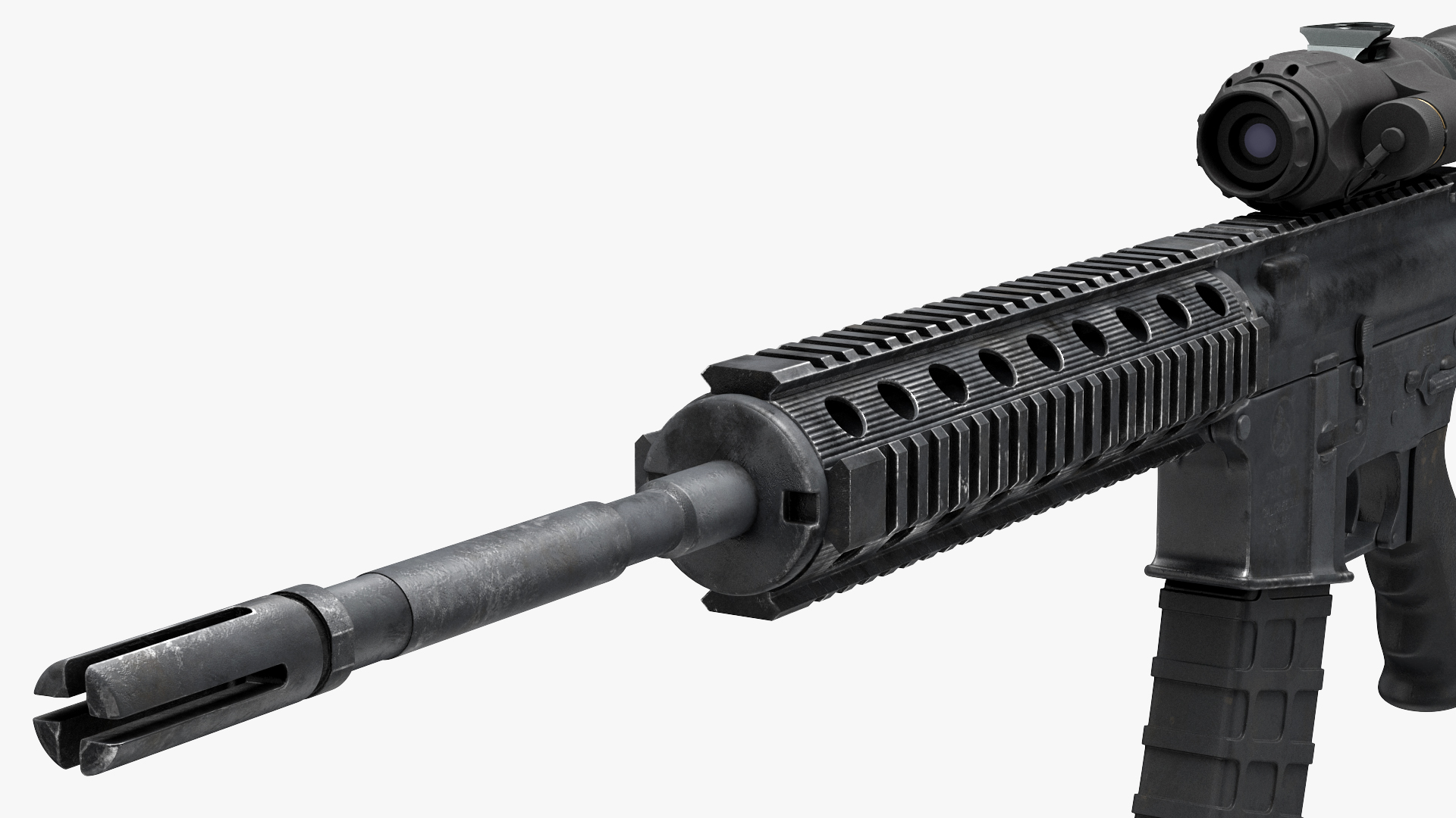 Assault Rifle with Thermal Weapon Scope 3D model