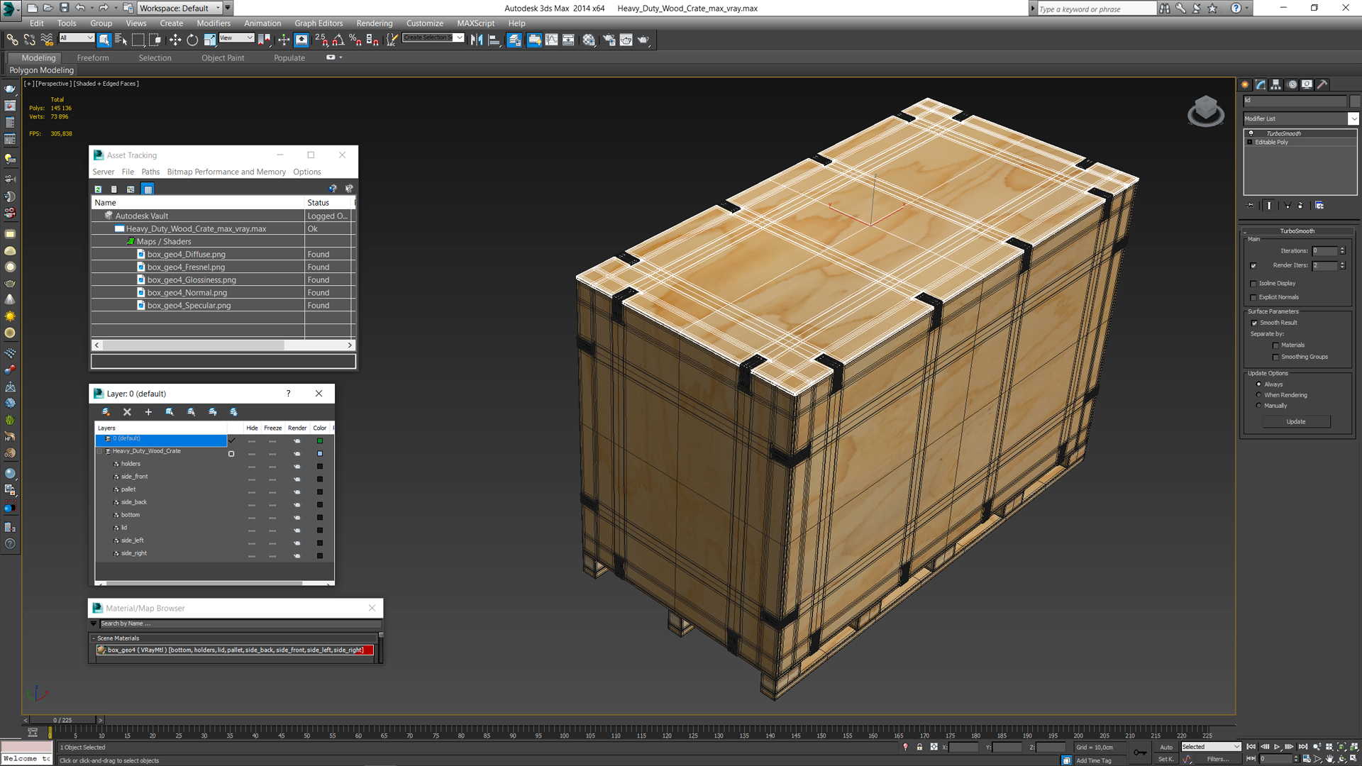 3D Heavy Duty Wood Crate