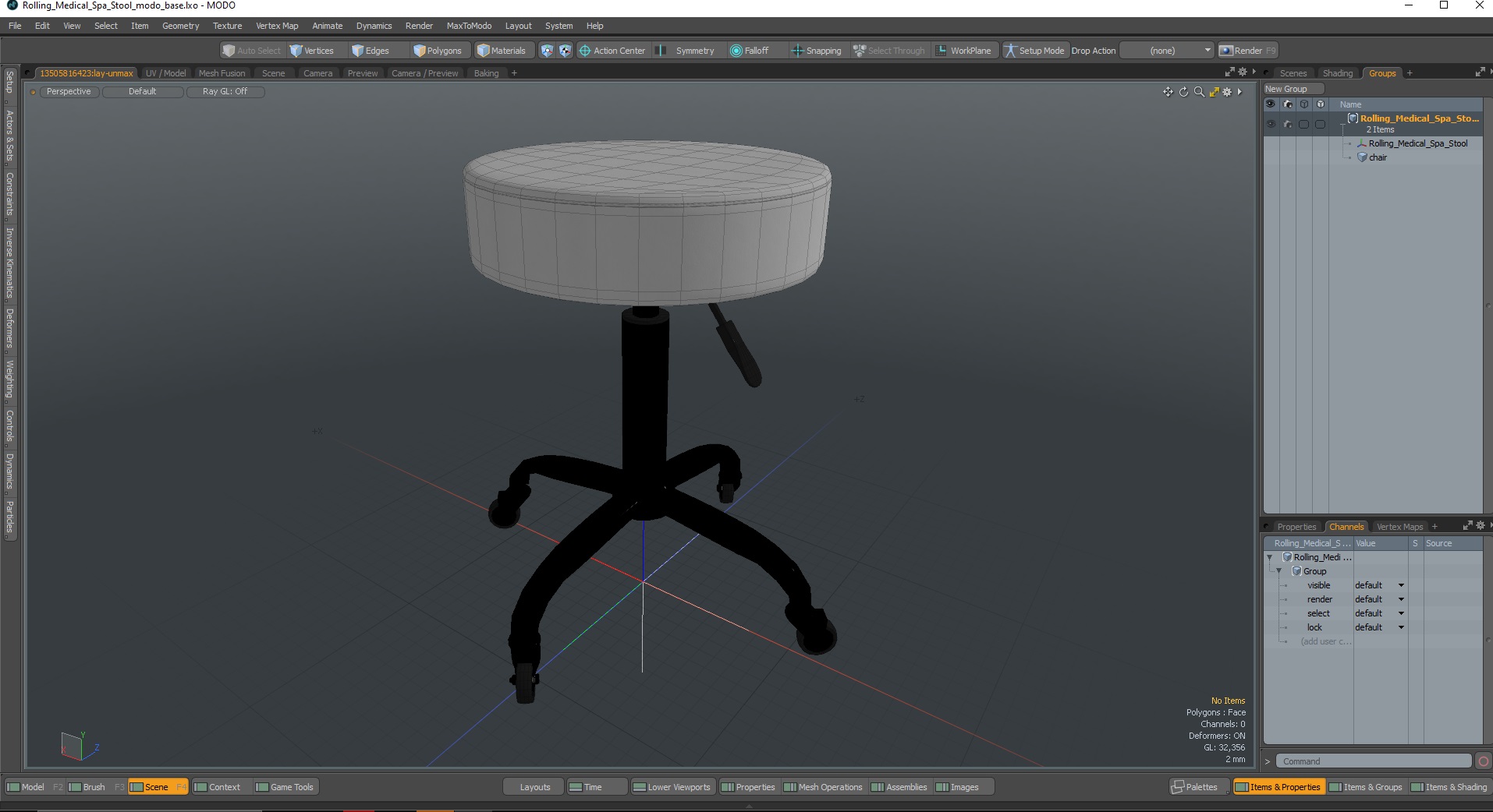 3D model Rolling Medical Spa Stool