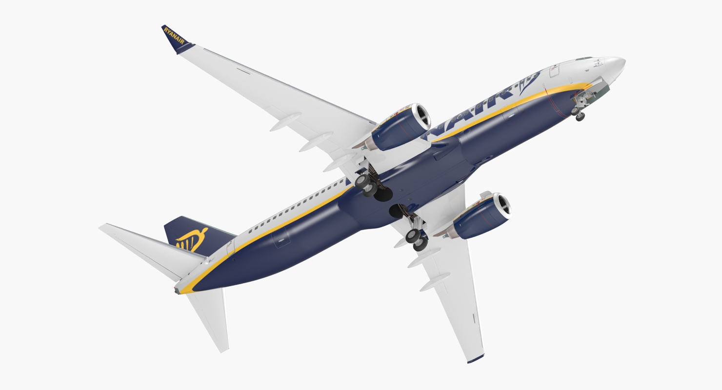 Boeing 737 800 Ryanair Rigged 3D model