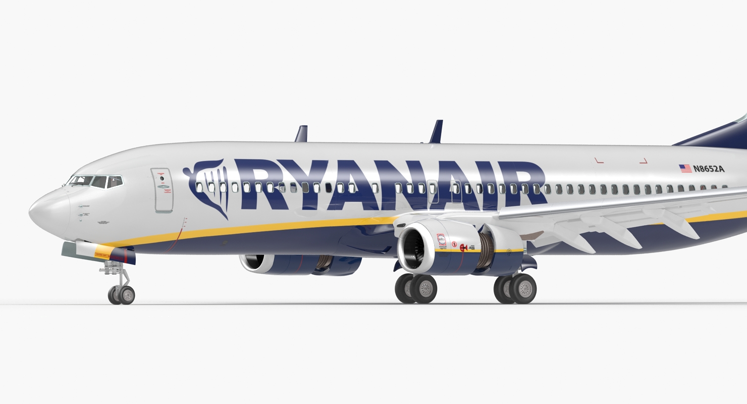 Boeing 737 800 Ryanair Rigged 3D model