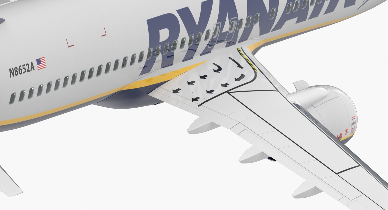 Boeing 737 800 Ryanair Rigged 3D model