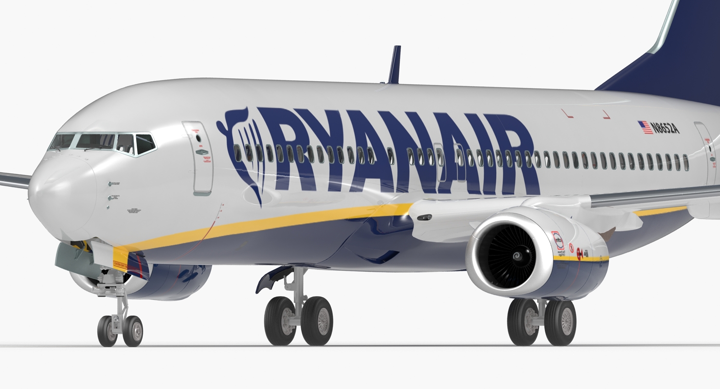 Boeing 737 800 Ryanair Rigged 3D model