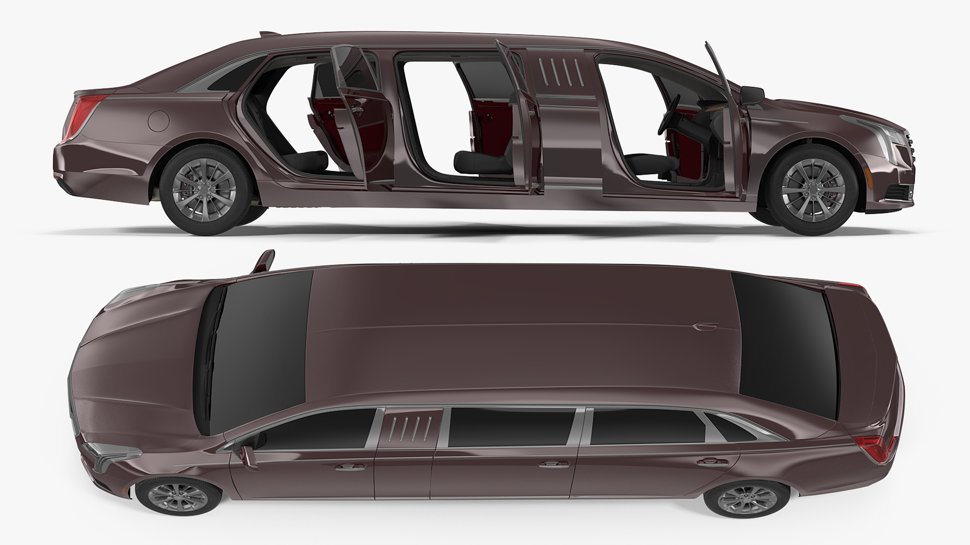 Six Door Limousine Generic Simple Interior 3D