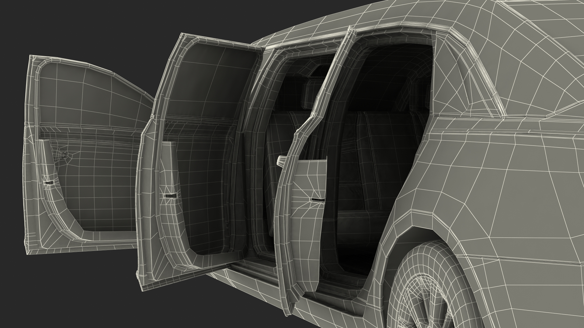 Six Door Limousine Generic Simple Interior 3D