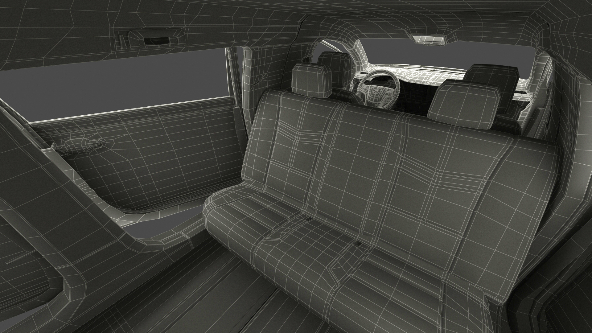 Six Door Limousine Generic Simple Interior 3D