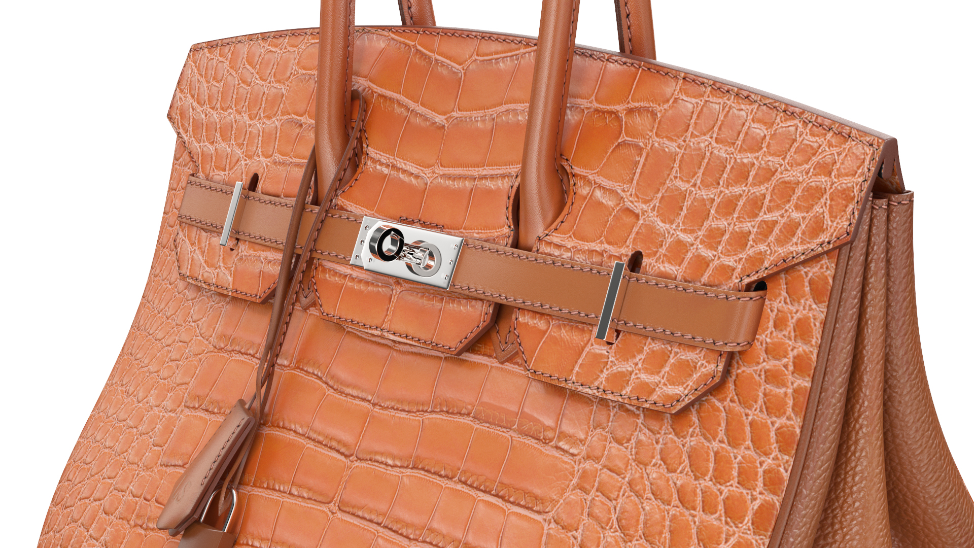 3D Womens Alligator Skin Leather Bag model