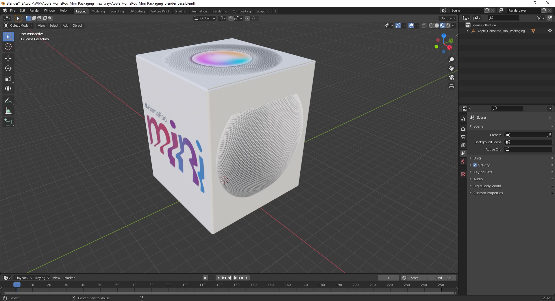 3D Apple HomePod Mini Packaging model