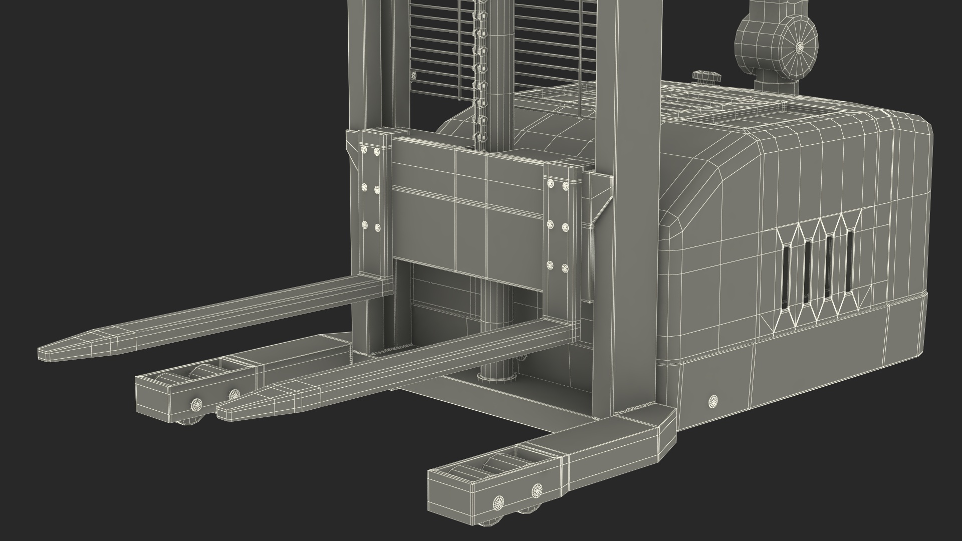 Orange Walkie Pallet Stacker with Boxes 3D model