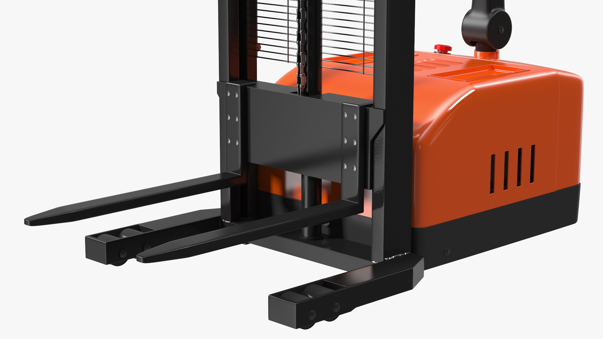 Orange Walkie Pallet Stacker with Boxes 3D model