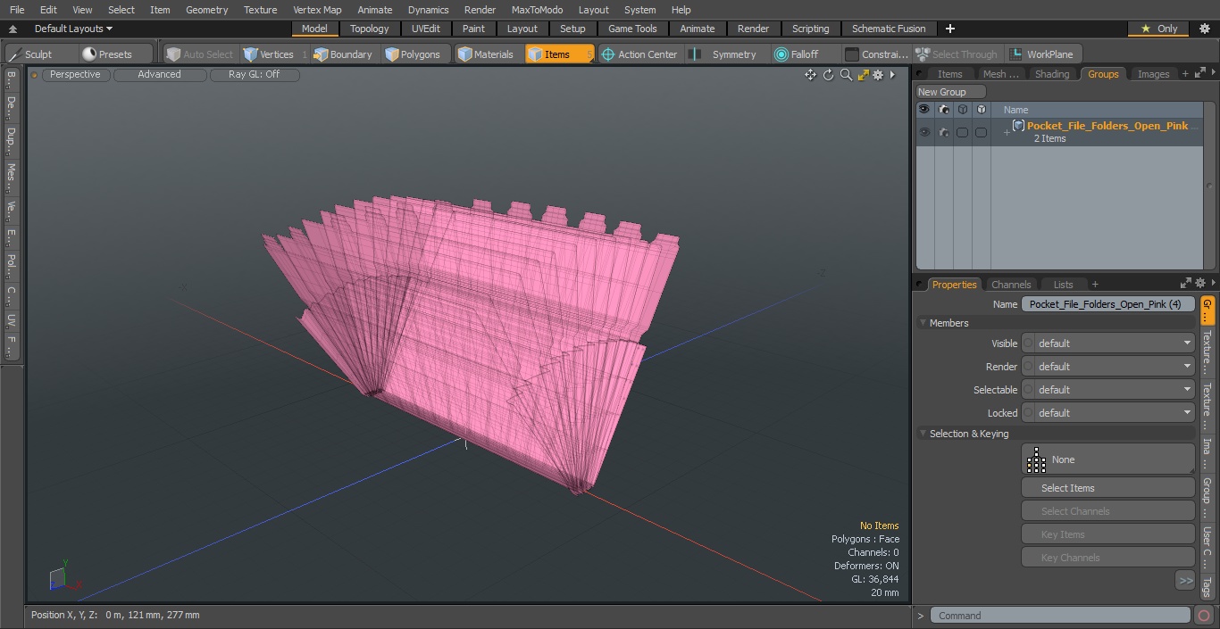 Pocket File Folders Open Pink 3D model