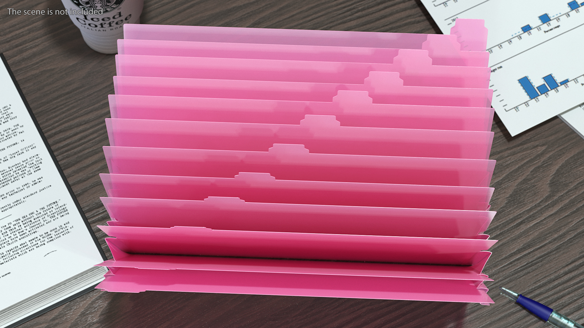 Pocket File Folders Open Pink 3D model