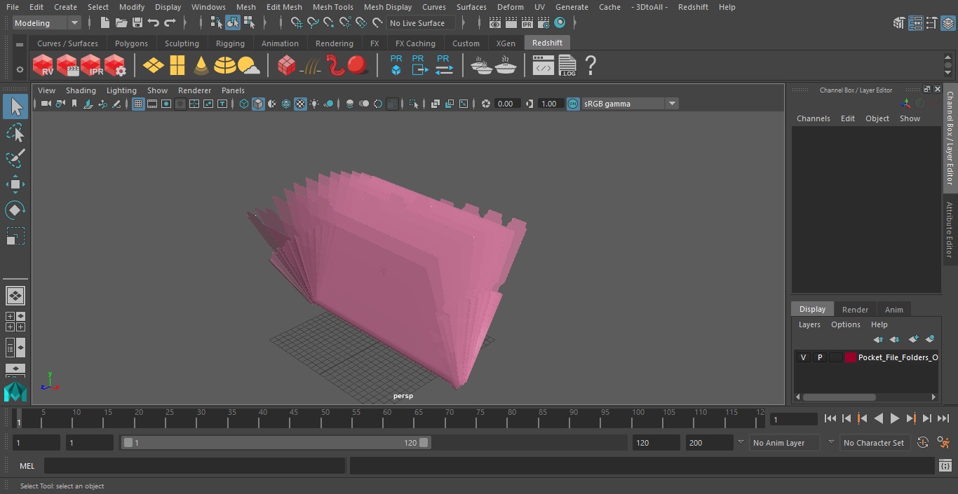 Pocket File Folders Open Pink 3D model