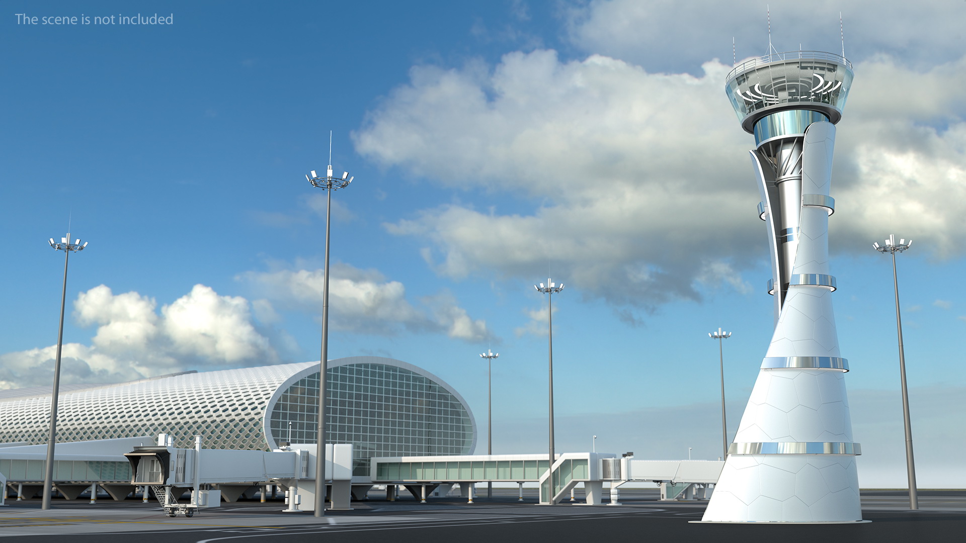 3D model Airport Air Traffic Control Tower with Interior Generic