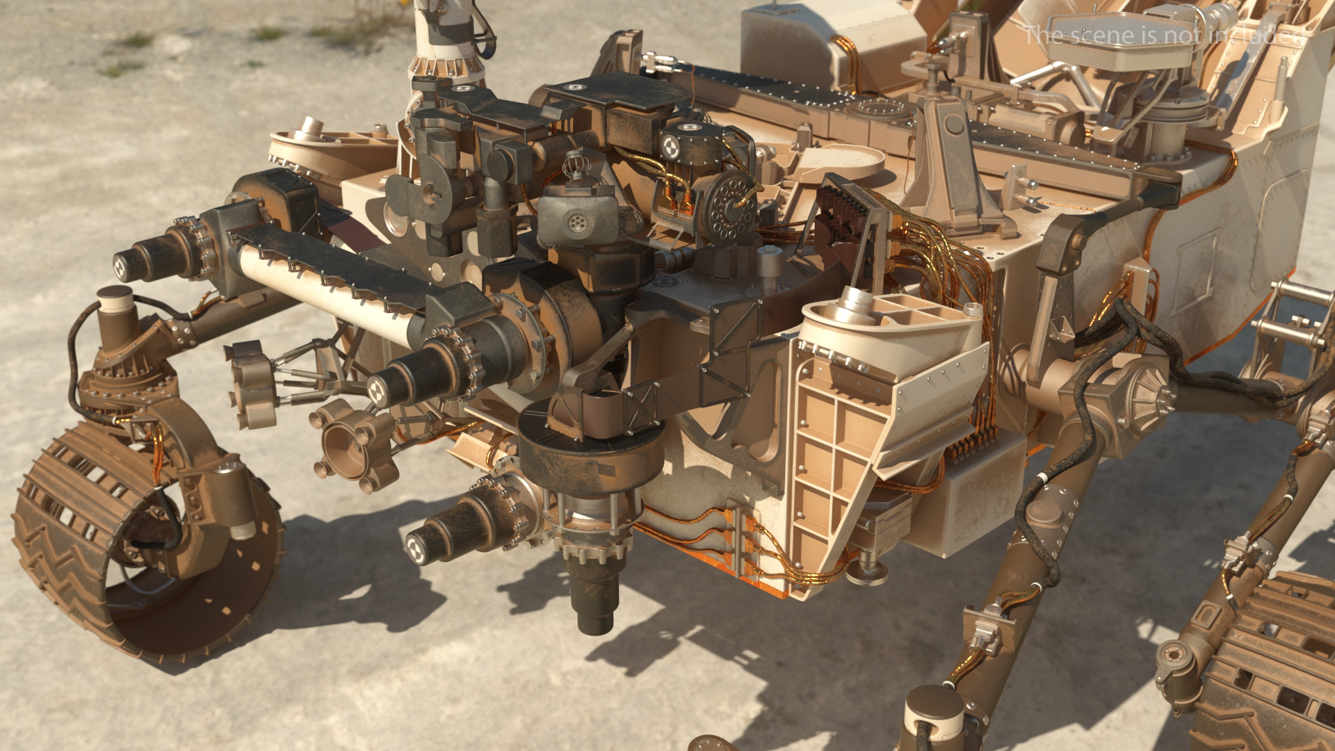 3D Curiosity Mars Rover Dusty Rigged model