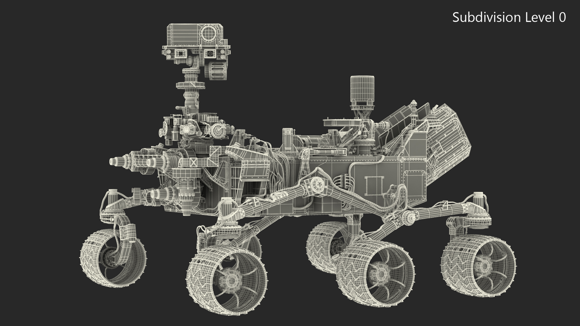 3D Curiosity Mars Rover Dusty Rigged model