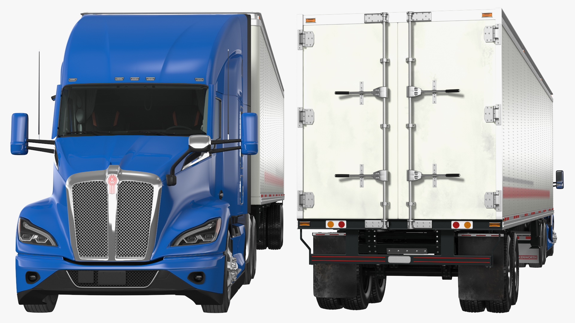 Kenworth Truck With Semi Trailer 3D