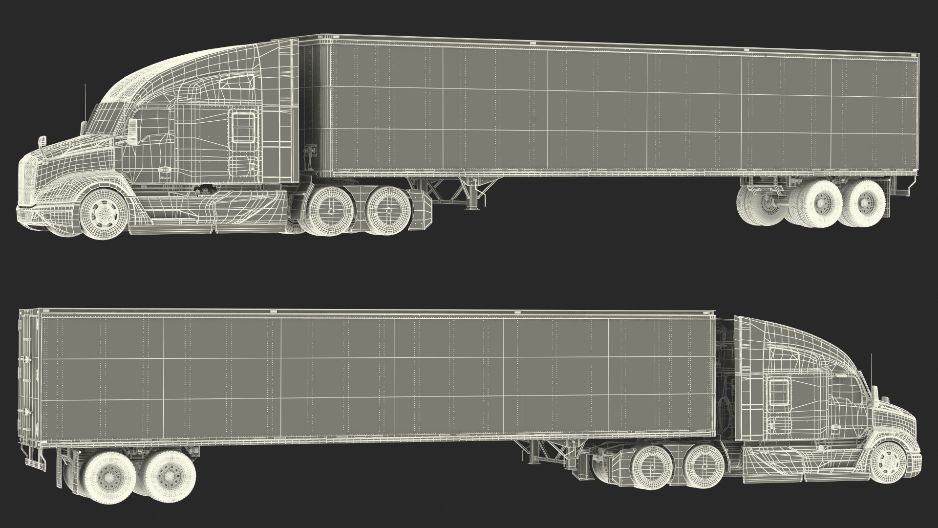 Kenworth Truck With Semi Trailer 3D