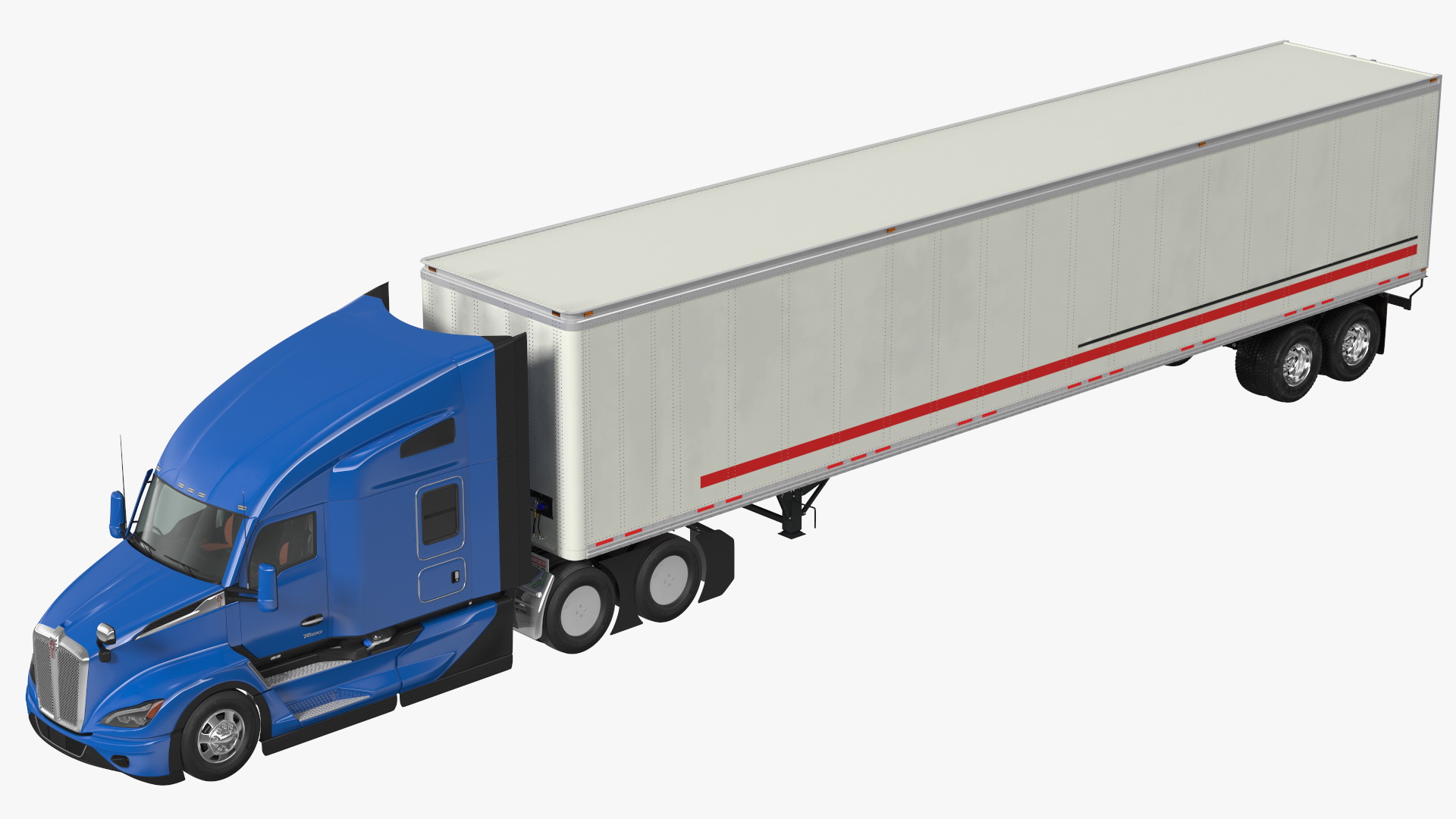 Kenworth Truck With Semi Trailer 3D