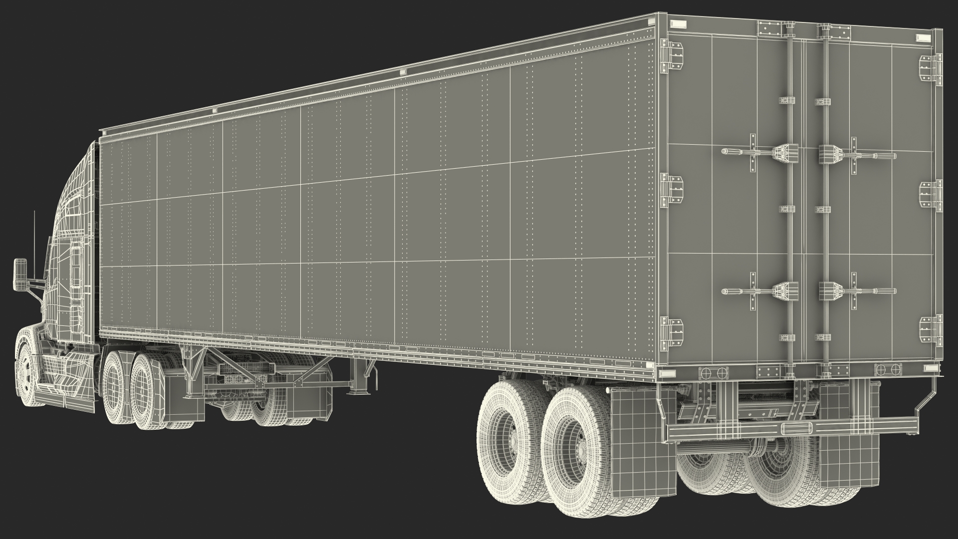 Kenworth Truck With Semi Trailer 3D