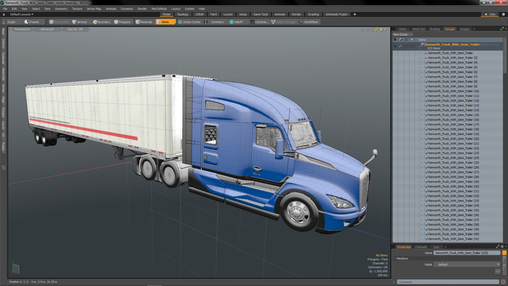 Kenworth Truck With Semi Trailer 3D