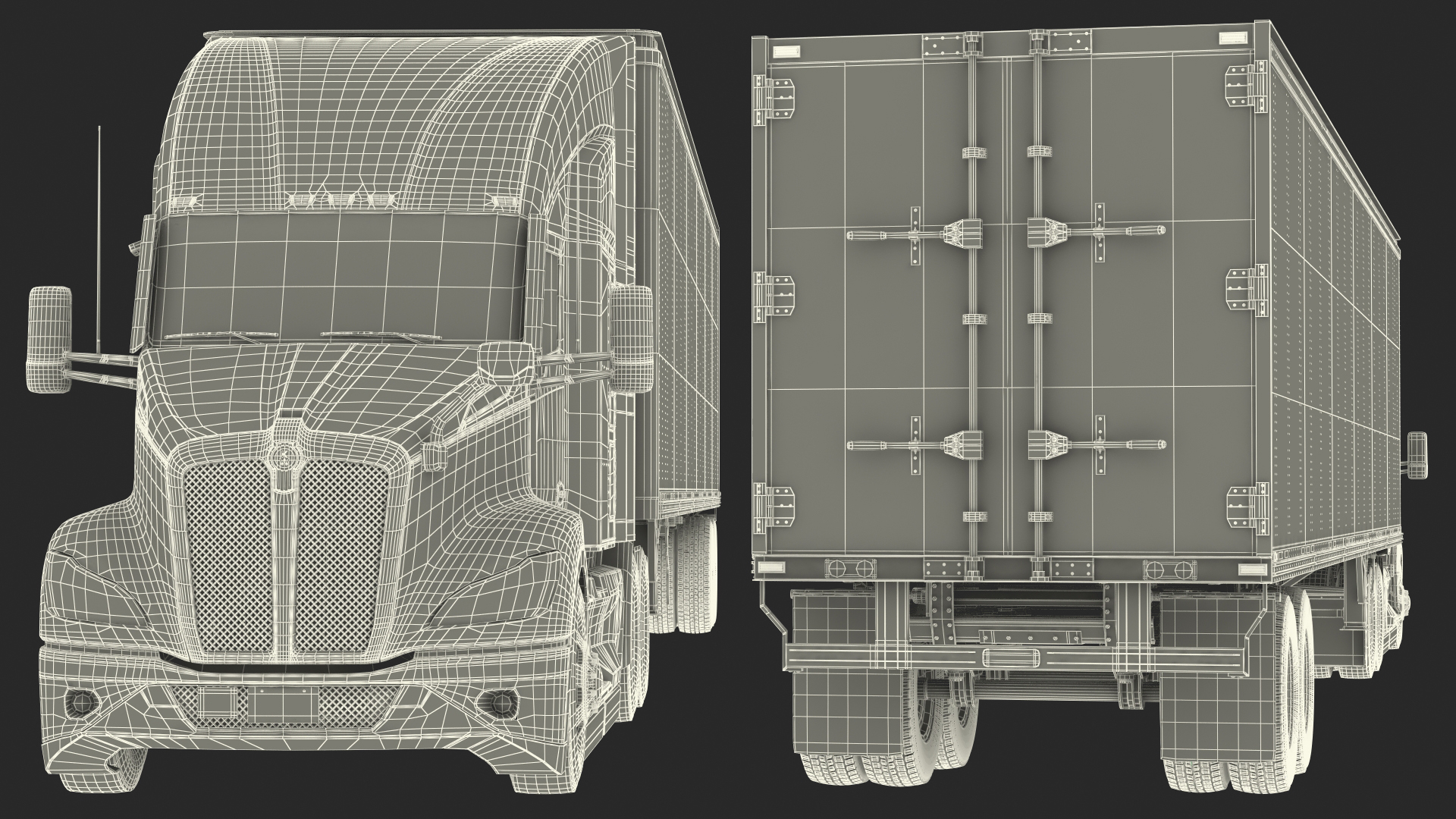 Kenworth Truck With Semi Trailer 3D