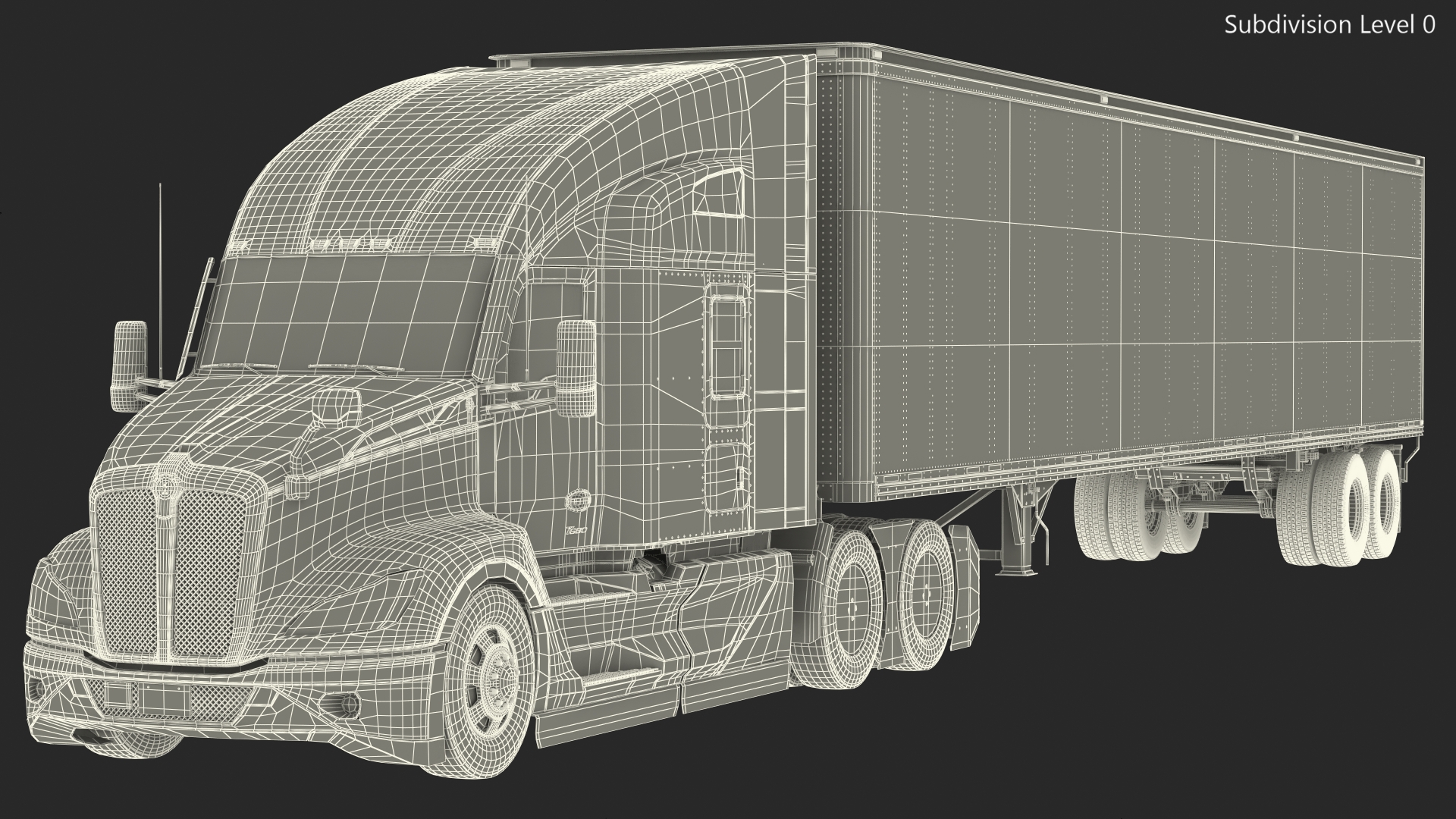 Kenworth Truck With Semi Trailer 3D