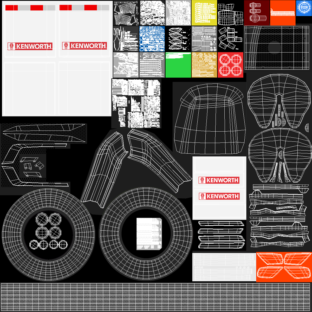 Kenworth Truck With Semi Trailer 3D