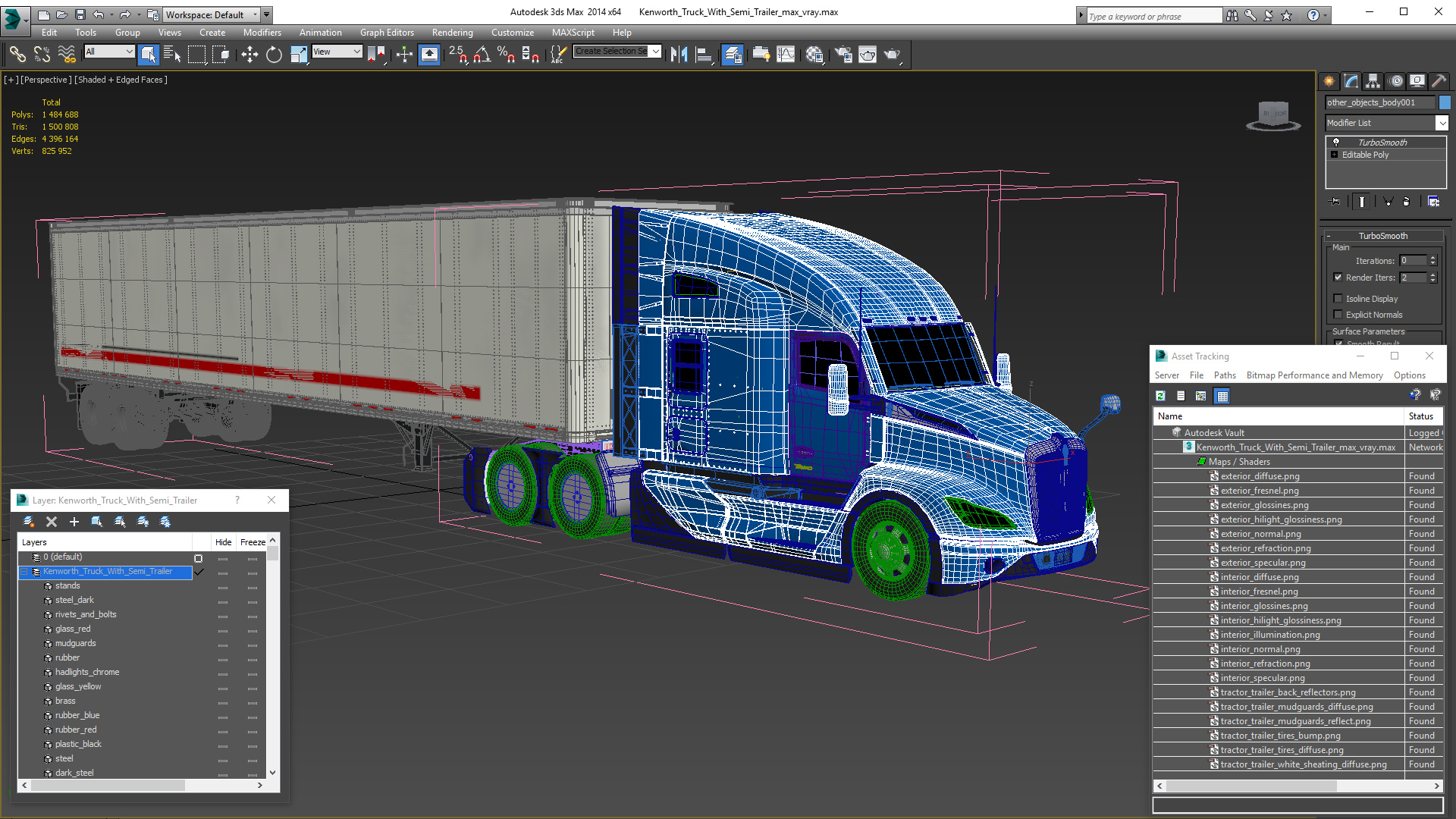 Kenworth Truck With Semi Trailer 3D