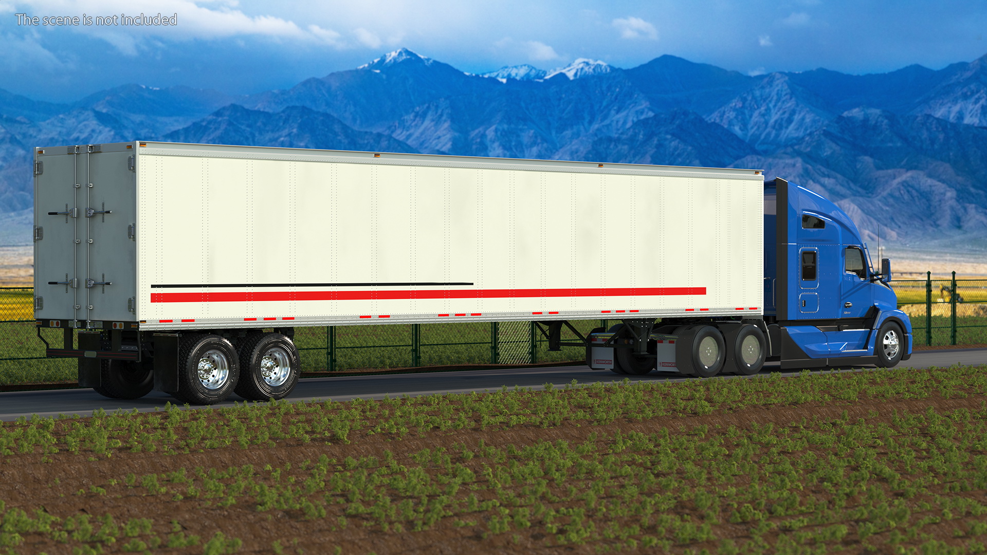 Kenworth Truck With Semi Trailer 3D