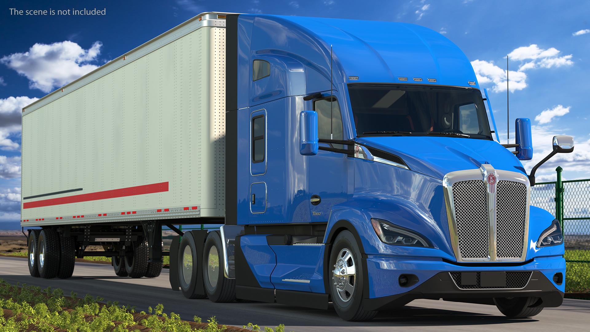 Kenworth Truck With Semi Trailer 3D