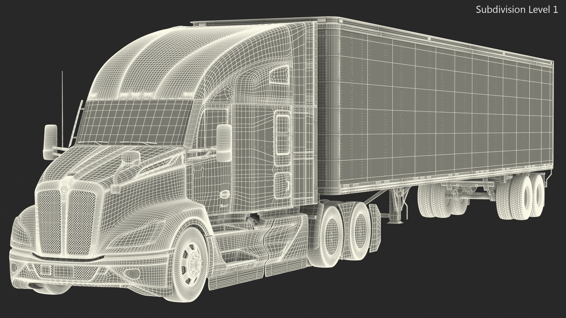 Kenworth Truck With Semi Trailer 3D