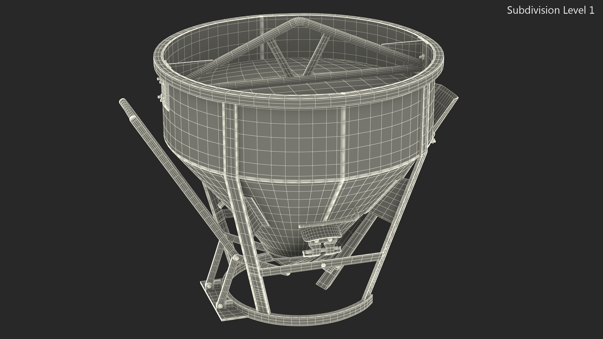 Concrete Bucket with Mortar Cement 3D model