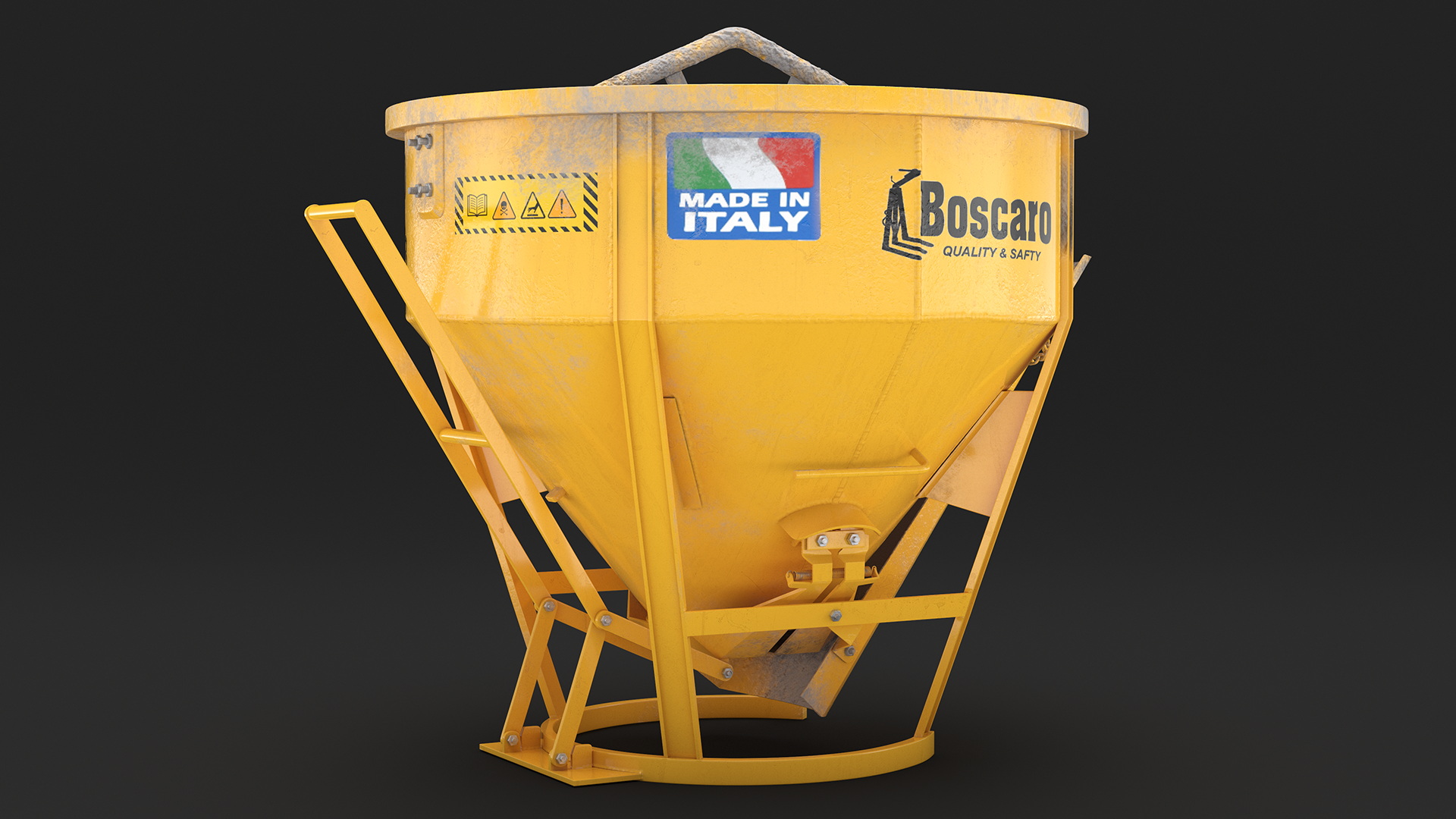 Concrete Bucket with Mortar Cement 3D model