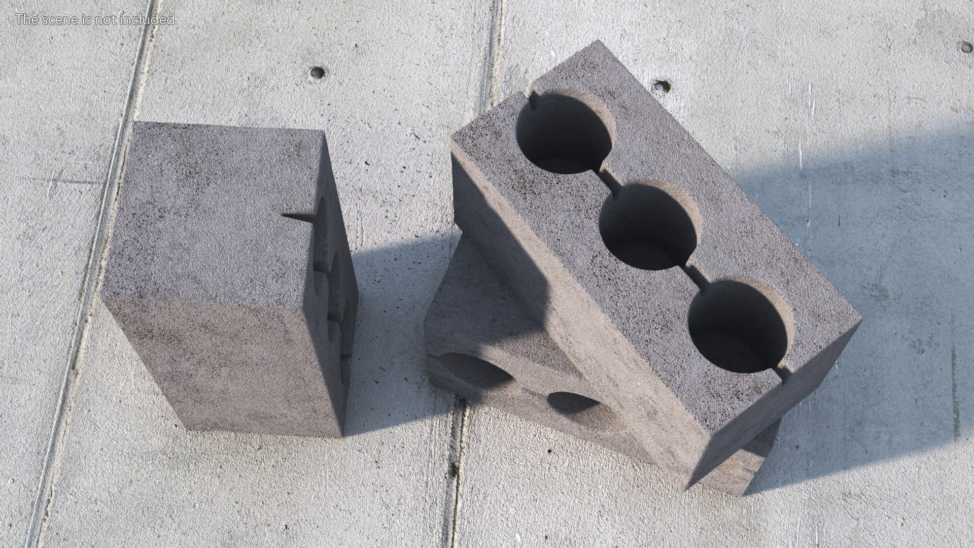 3D Cinder Block 3 Channels model