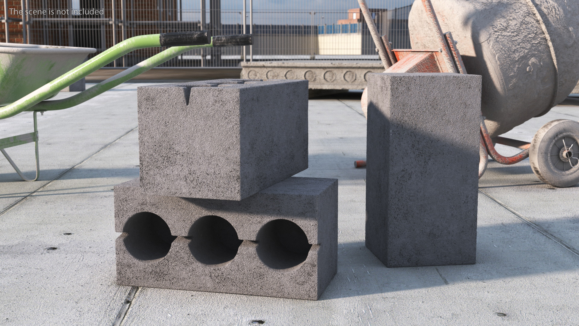 3D Cinder Block 3 Channels model