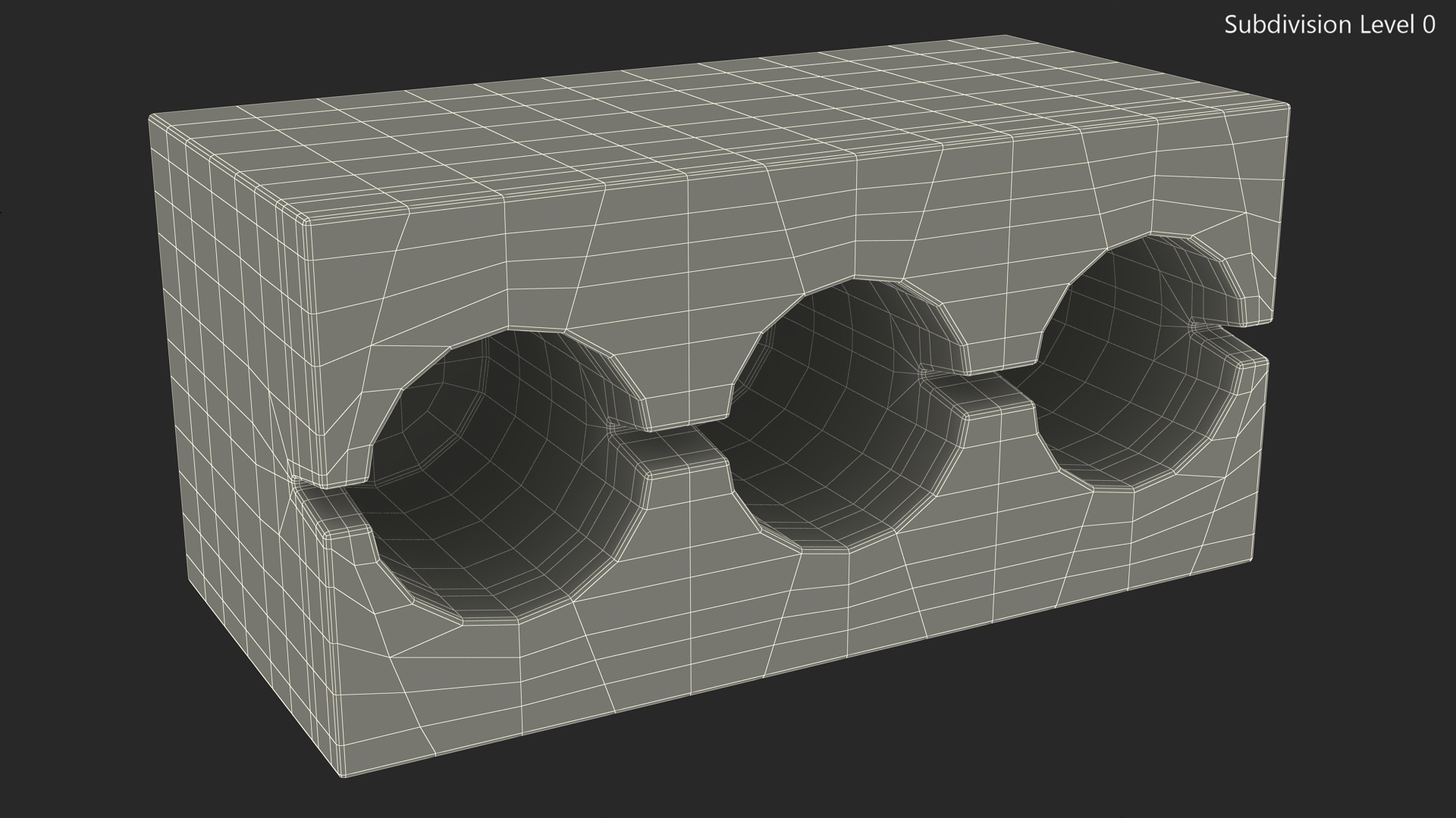 3D Cinder Block 3 Channels model