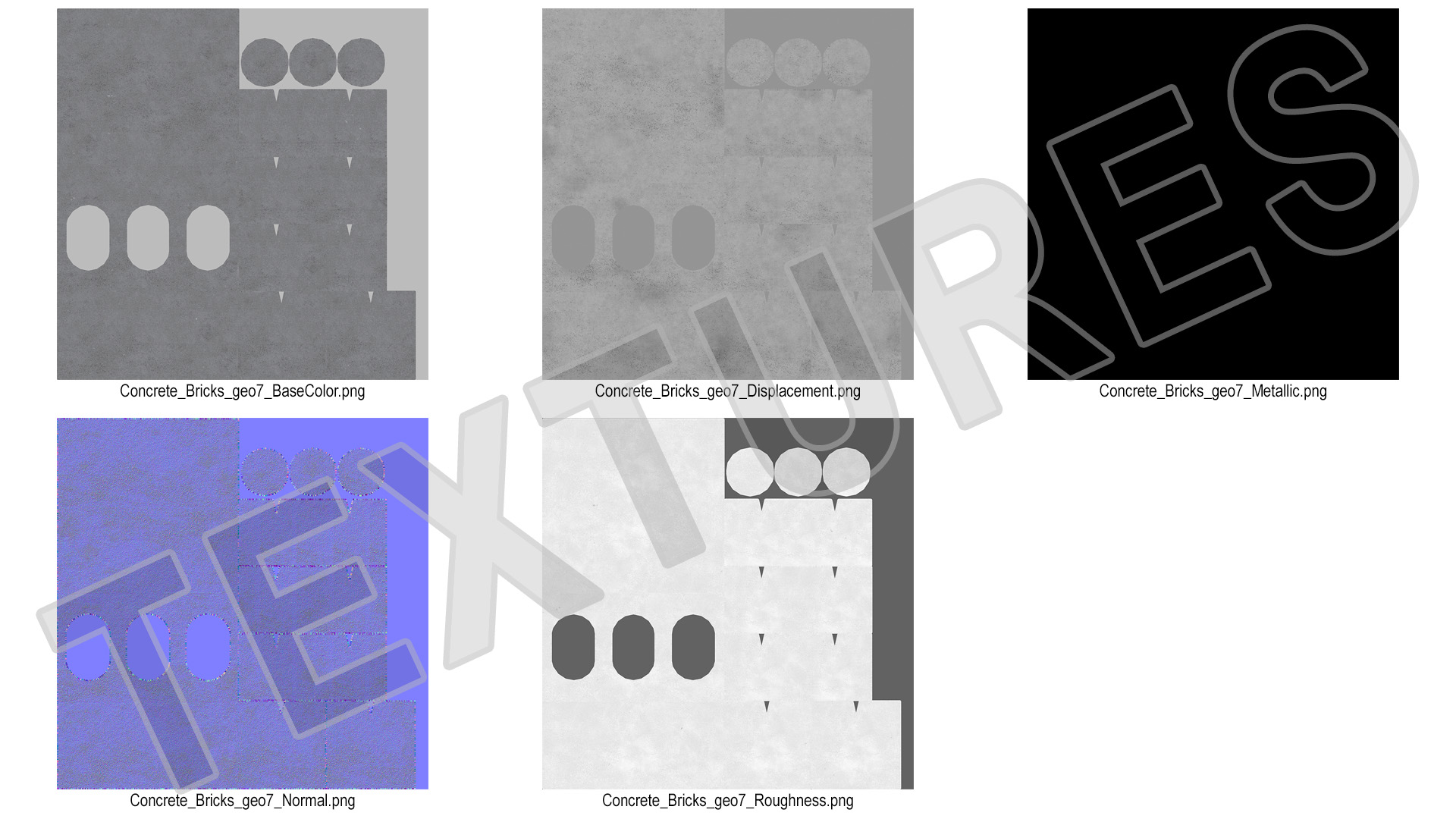 3D Cinder Block 3 Channels model