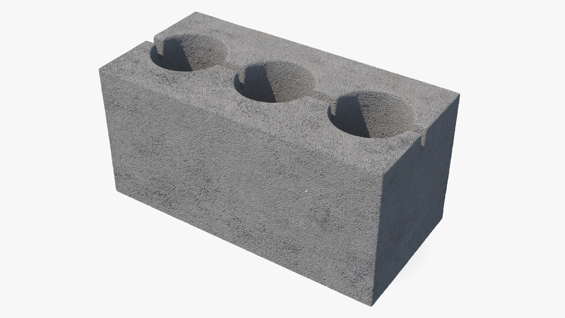 3D Cinder Block 3 Channels model