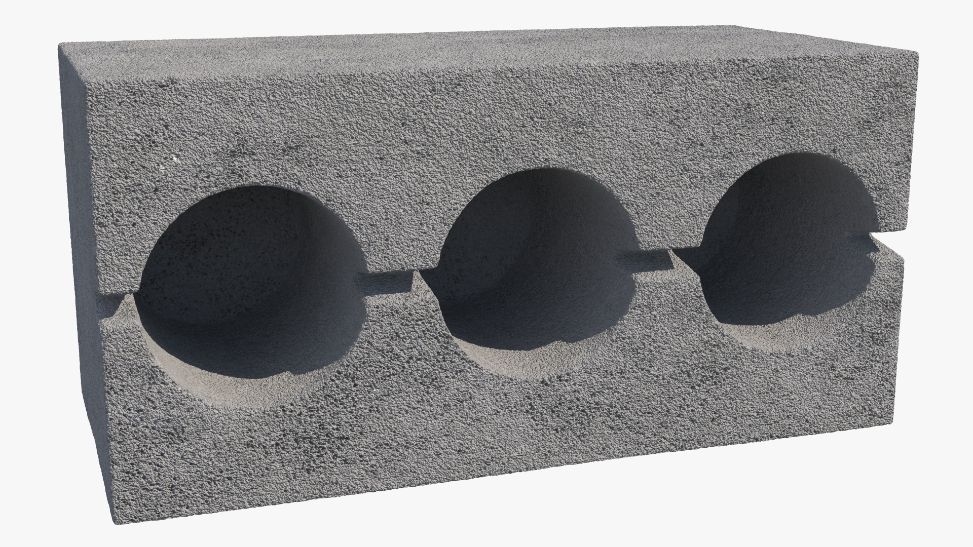 3D Cinder Block 3 Channels model