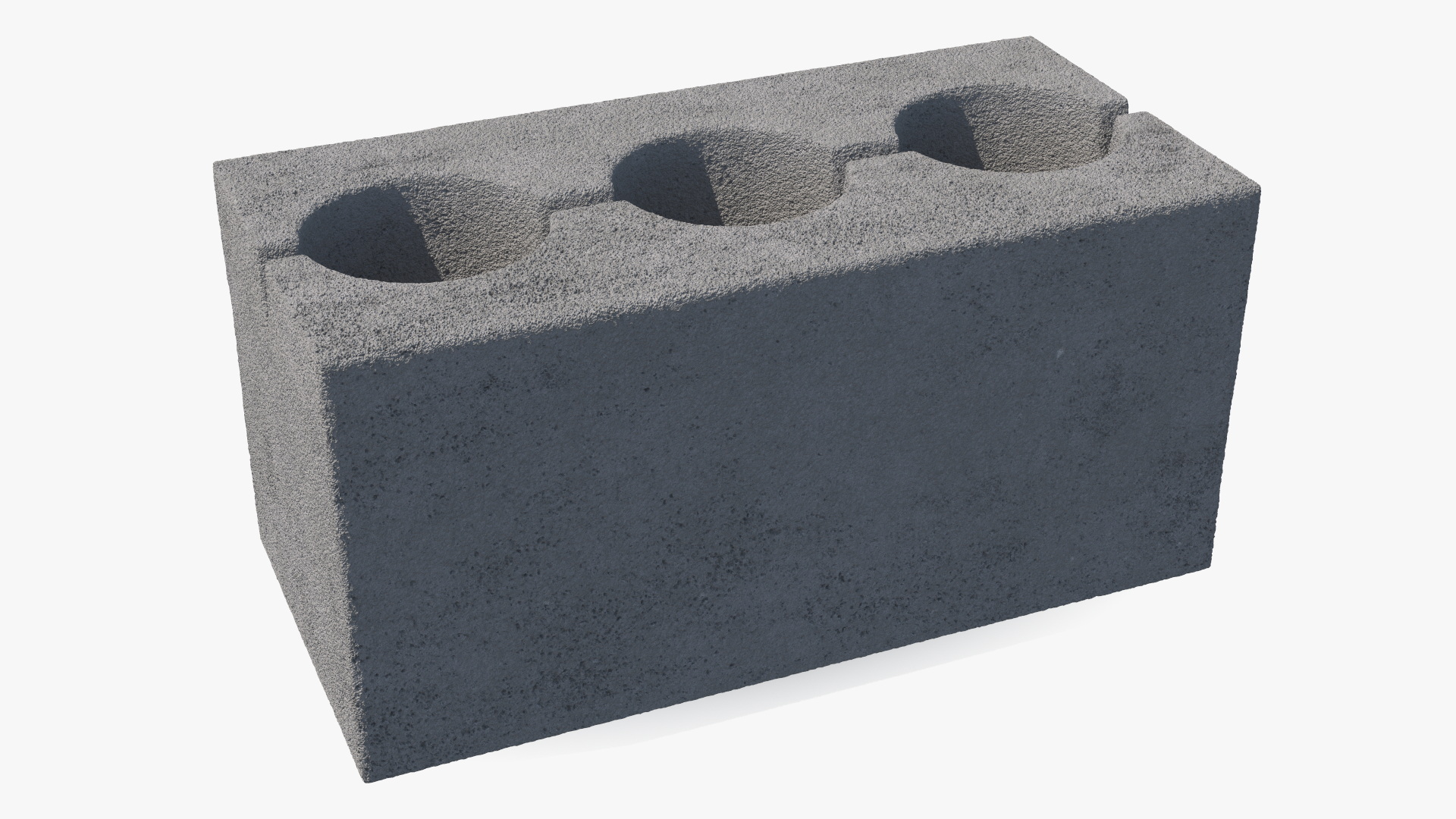 3D Cinder Block 3 Channels model