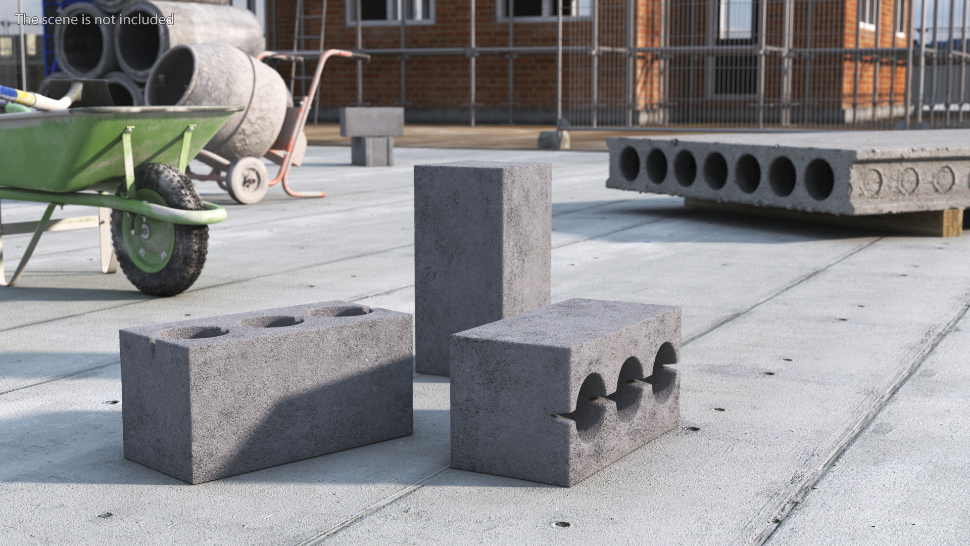 3D Cinder Block 3 Channels model