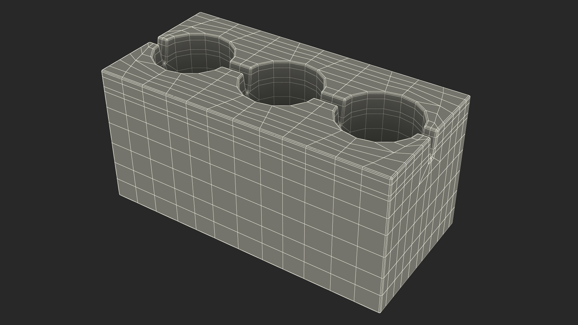 3D Cinder Block 3 Channels model