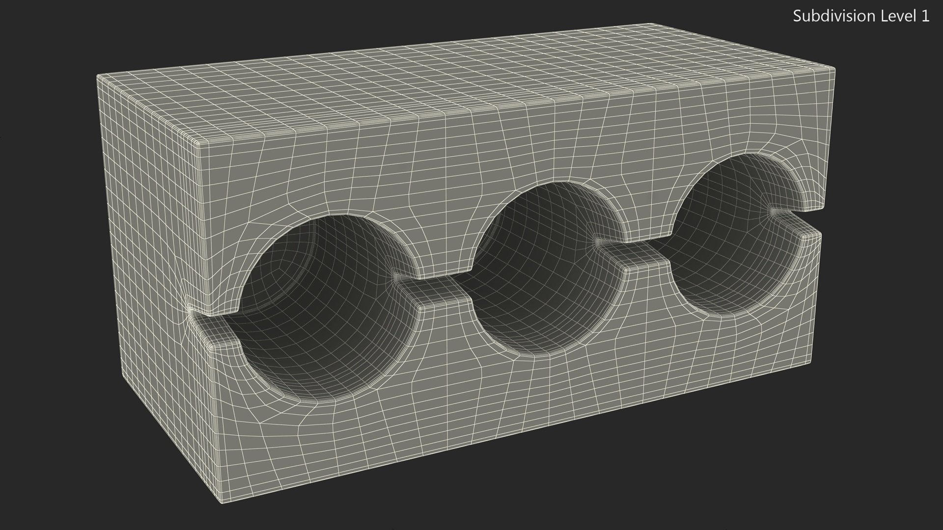 3D Cinder Block 3 Channels model