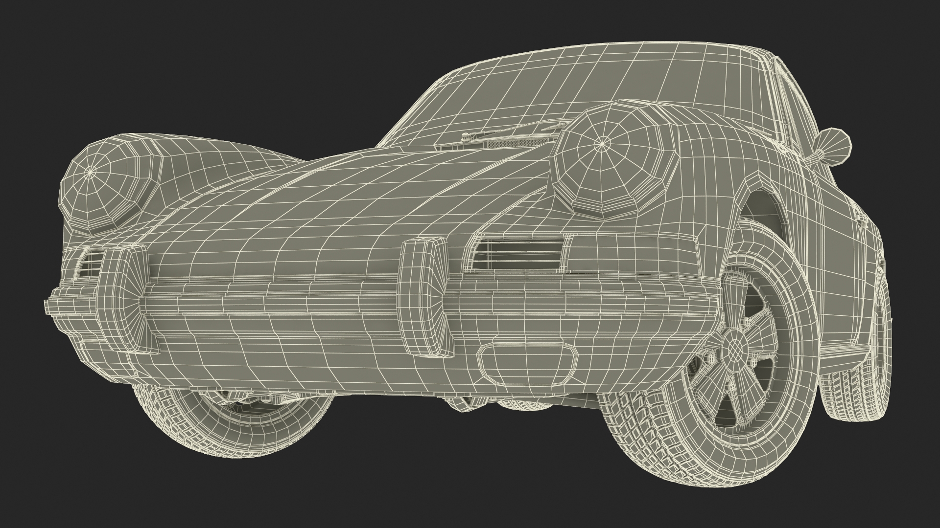 Retro Coupe Sport Car Rigged for Maya 3D