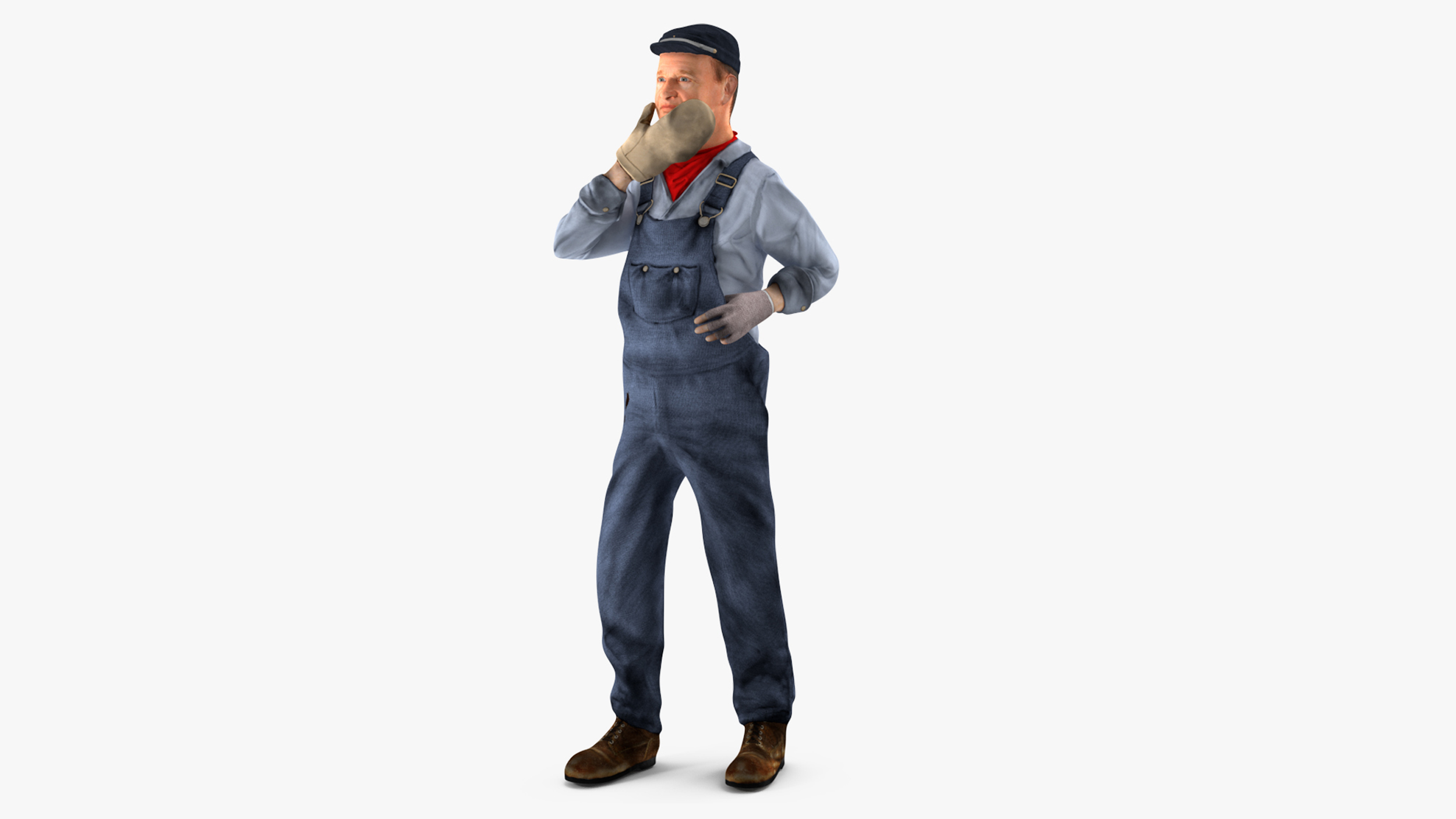 3D Train Conductor Character Rigged for Cinema 4D