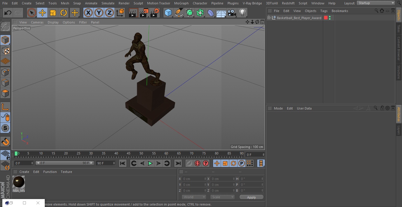 3D Basketball Best Player Award model