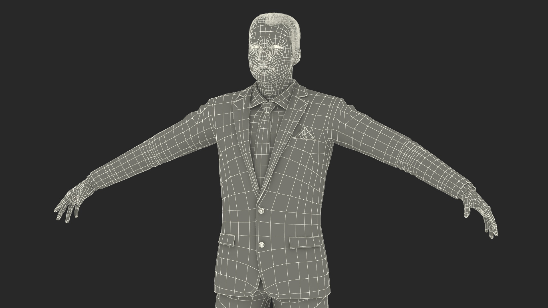 Formal Businessman in Beige Suit Rigged 3D model