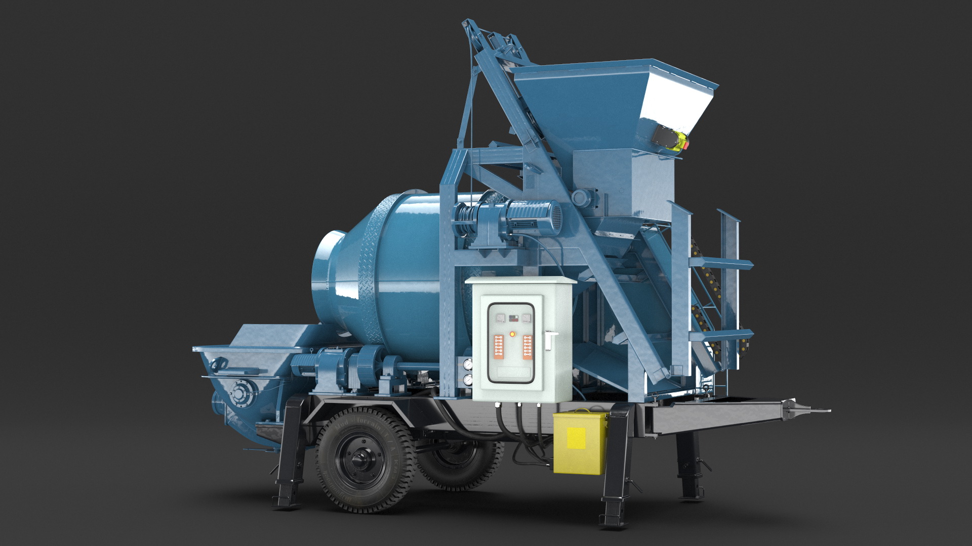 3D Cement Pump Mixer with Electric Engine model