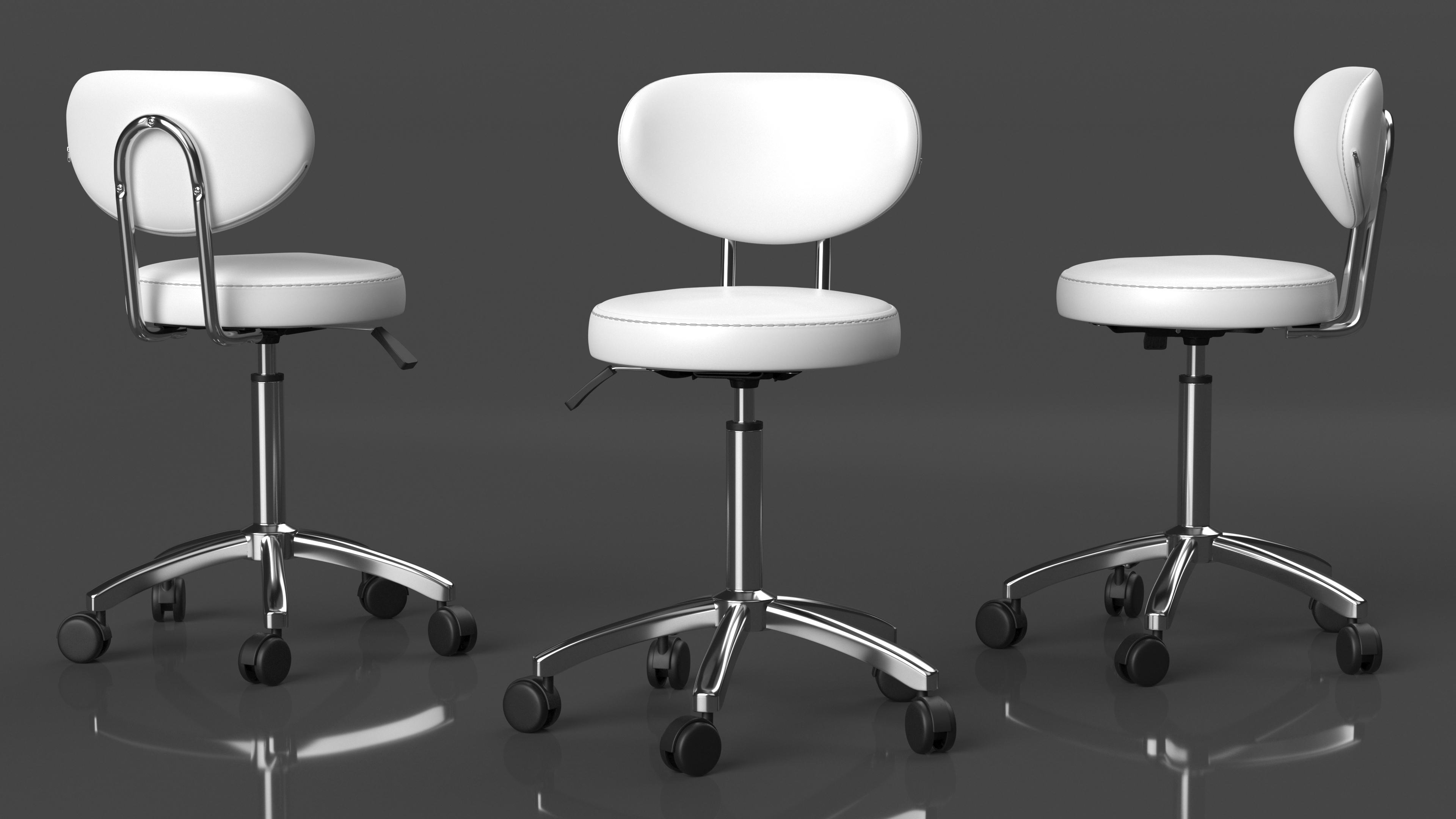 3D Doctors Office Chair White